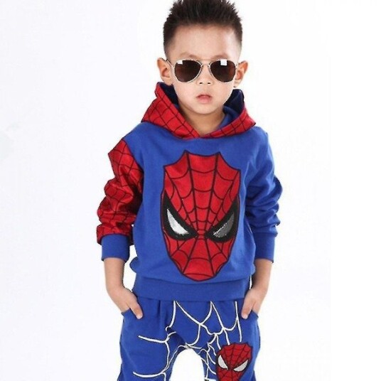 Barn Gutt Spiderman Sportswear Hettegenser Genser Bukser Drakt Dress Klær 6-7 år H Blue 5-6 Years Barn Gutt Spiderman Sportswear Hettegenser Genser Bukser Drakt Dress Klær 6-7 år H Blue 5-6 Years