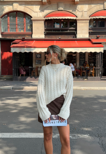 Emelie Olson X Bubbleroom Cable Knit Sweater