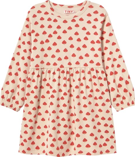 Tiny Cottons Kjole   Rib   Mini Sopp   Ivory   Tiny Cottons   3 år (98)   Kjole Beige Rød