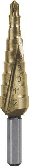 Trappebor HSS-TiN spiral.str09/4-12 Trappebor HSS-TiN spiral.str09/4-12