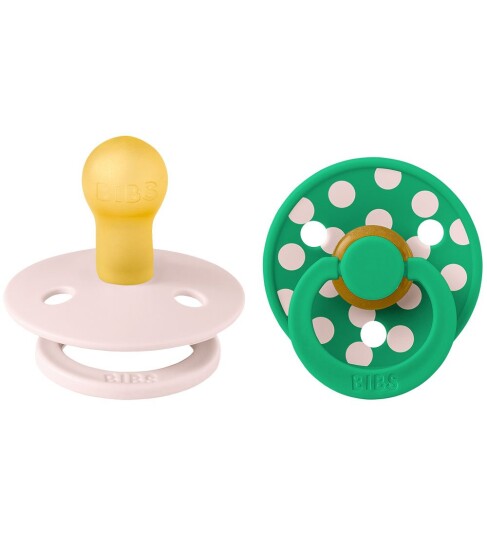 BIBS Colour Smokker Str. 1 Rund 2 pack Petal/Cactus BIBS 0 6 md Smokk Grønn Rosa