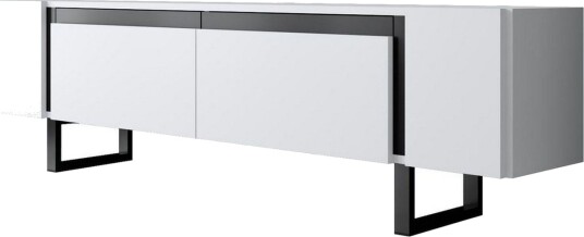 TV-bord Sozi Hvit / Svart - Hvit / Svart