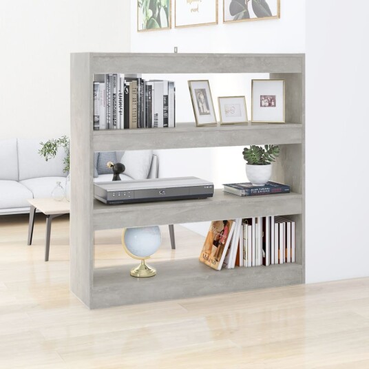 vidaXL Bokhylle/romdeler betonggr? 100x30x103 cm