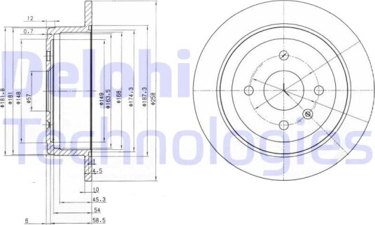DELPHI BG3615 Bremseskive