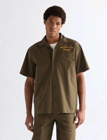 Wrangler Ss Utility Shirt   Khaki green   S x 00