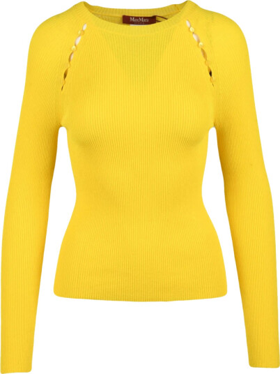 Max Mara Studio Dame Strikkevarer Gul M,