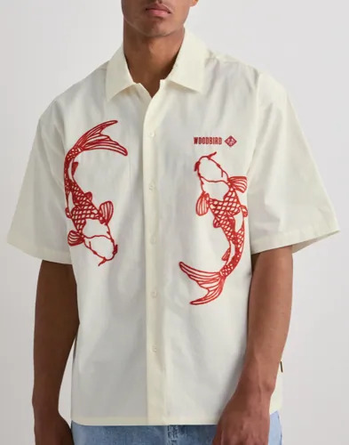 Woodbird Wbwang Carp Shirt Kortermede skjorter Hvit