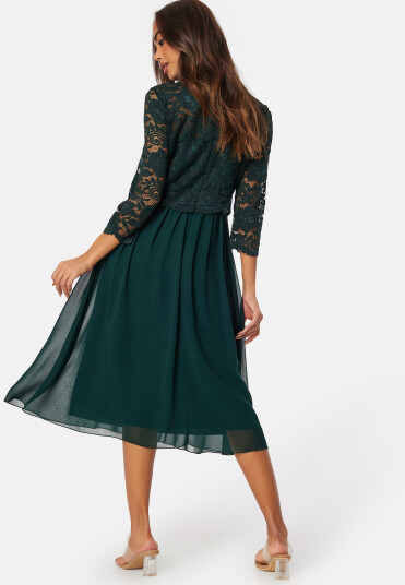 Bubbleroom Occasion Lace Midi Dress Dark green 34