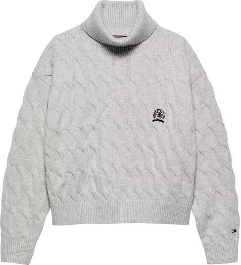 Tommy Hilfiger Genser Strikk Lysegrå Melert 14 år 164 Genser