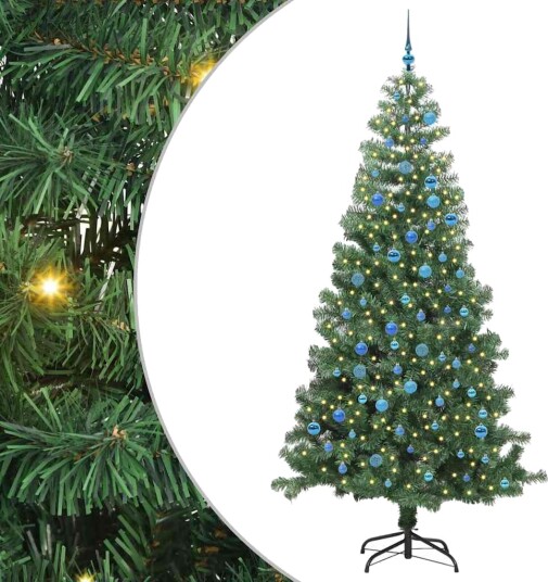  Juletre med 300 LED med stativ grønn 240 cm PVC