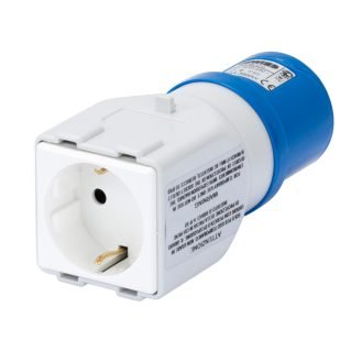 Gewiss overgang 216/6 til stikk m/jord 16A - Overgangskontakt landstrøm Campingvognadapter GW64210