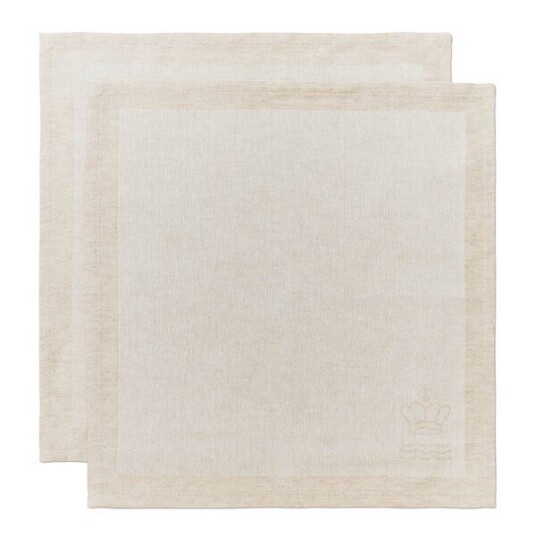 Royal Copenhagen   Waves serviett 44x44 cm 2 stk hvit