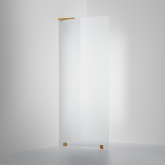 INR Iconic Nordic Rooms Dusjvegg ARC 20 Original Skjermvegg Måltilpasset Brushed Brass / Venstre Frost Glass
