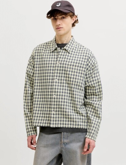 Jack & Jones Jorsavona Austin Dobby Shirt Ls Stydss26   Grey   XL