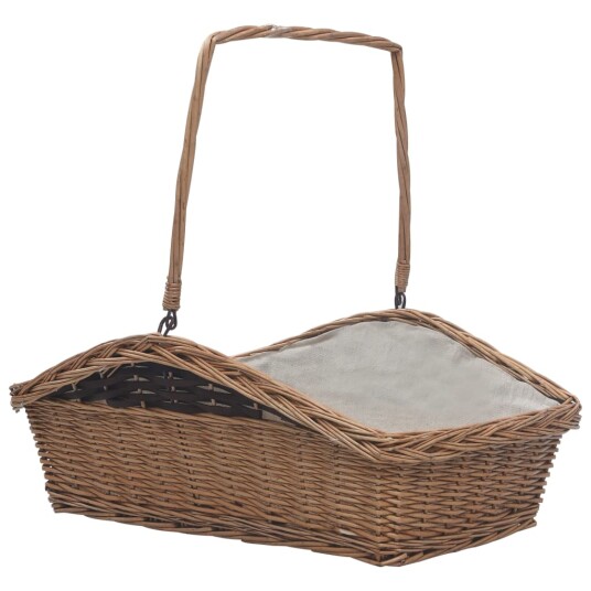vidaXL Vedkurv med håndtak 61,5x46,5x58 cm brun seljetre vidaXL Vedkurv med håndtak 61,5x46,5x58 cm brun seljetre