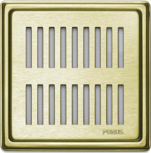 Purus Rib Flisramme 154x154x6 mm Matt svart Innendørsavløp