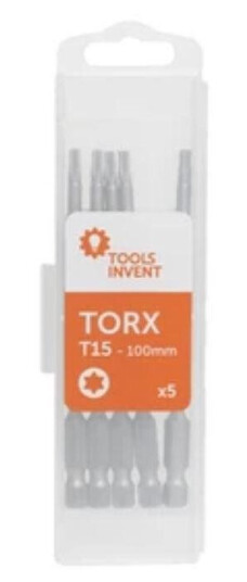 Toolsinvent BITS TORX TX15 100mm 5pk