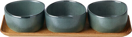 Aida Raw Organic skålsett med trebrett Northern Green Aida Raw Organic skålsett med trebrett Northern Green