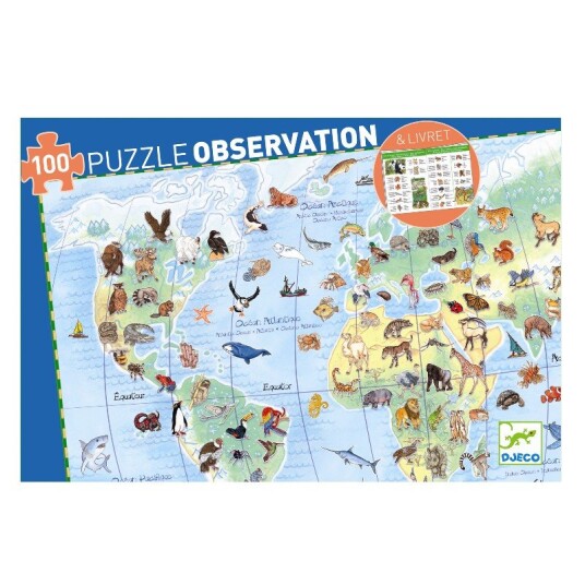 Djeco Observasjonspuslespill m. 100 brikker Verdens dy Djeco Observasjonspuslespill m. 100 brikker Verdens dy
