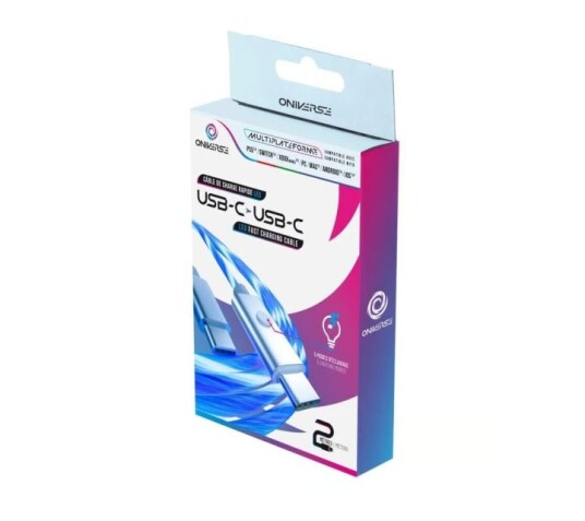 Oniverse Led hurtigladekabel : USB C > USB C 2 M   Hvit