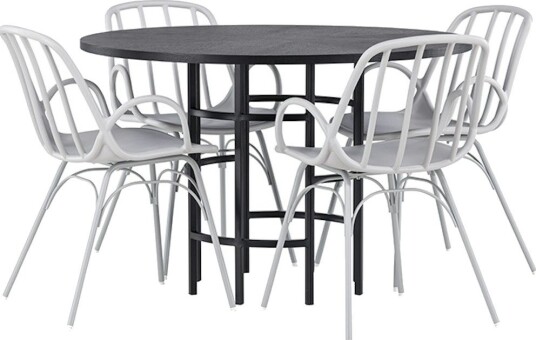 Venture Home Spisegruppe Venture Home Copenhagen Ø 115 cm med 4 Dyrön Stoler GR23215