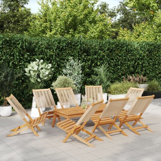 vidaXL Klappstoler 8 stk. beige heltre akasie
