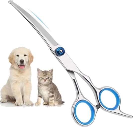 Buet Pelspleiesaks For Hund Og Katt I Rustfritt Stål Med Avrundet Sikkerhetsspiss