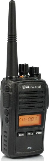 Midland G18 Pmr446 Walkie-Talkie 8 Kanaler Ip67, Svart