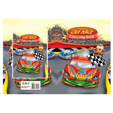 A4 Car Race Malerbok16 Sider