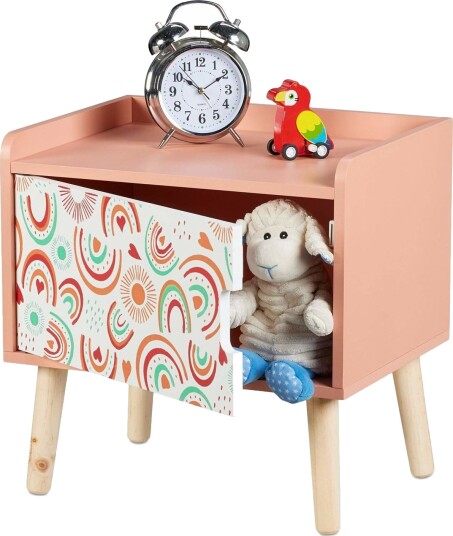 Barnas nattbord med skap – fargerikt design