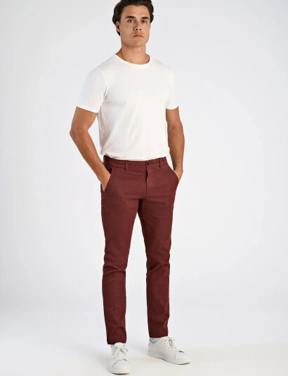 Lindbergh Aop Superflex Chino Pants - Red - 30 x 32