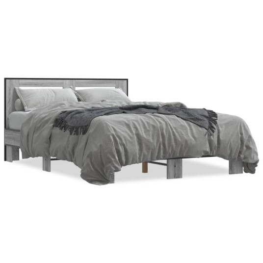  Sengeramme grå sonoma 120x200 cm konstruert tre og metall 8721102614064