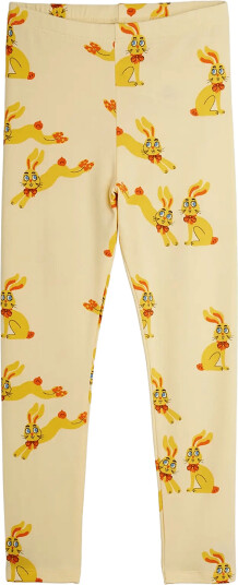 Mini Rodini Rabbits Aop Leggings Yellow 92/98