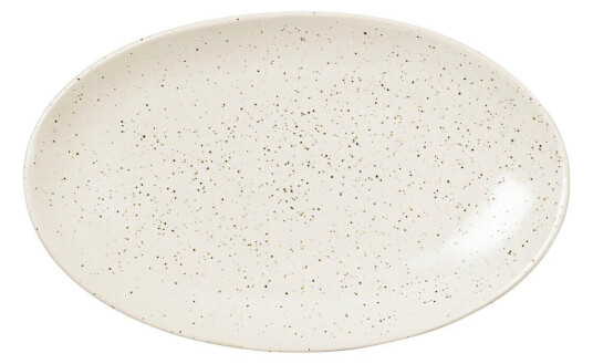 Broste Copenhagen Nordic Vanilla fat ovalt 22 cm Cream with grains