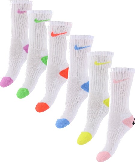 Nike 6W 6Pk Crew Sock Multi/patterned 27/35