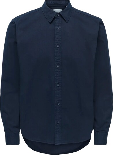 ONLY & SONS Onspalo Overdyed Ls Reg Shirt DARK NAVY S