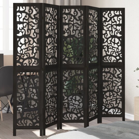  Romdeler 5 paneler svart heltre keisertre 8721012074545
