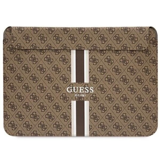 Guess 16" Laptopveske med 4G Trykte Striper i Brun