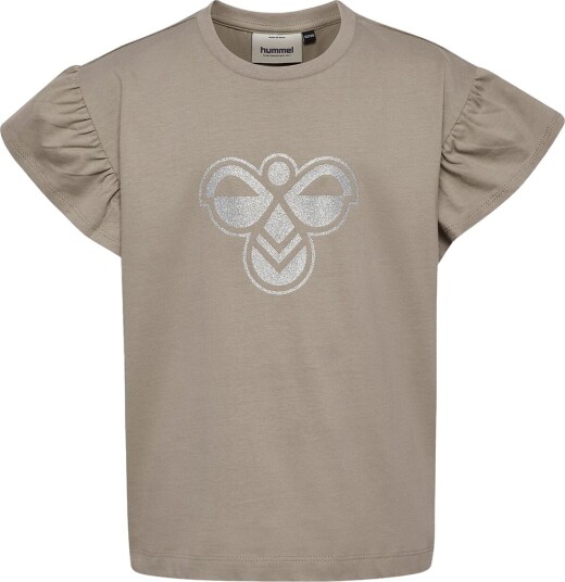 Hummel T skjorte hmlJR Ruffle Rock Ridge Hummel 4 år (104) T skjorte Brun Grå