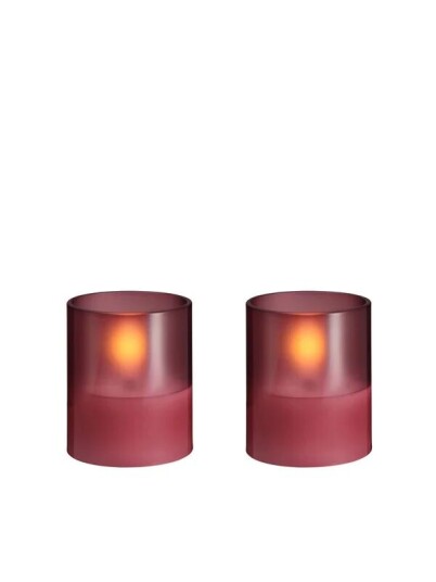 Moods & More LED glass candle Hurricane Vintage Rose 47x57 mm 2 pcs Moods & More LED glass candle Hurricane Vintage Rose 47x57 mm 2 pcs