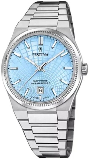 Festina Herreklokke F20051 3 Swiss Made Blå/Stål Ø40 mm