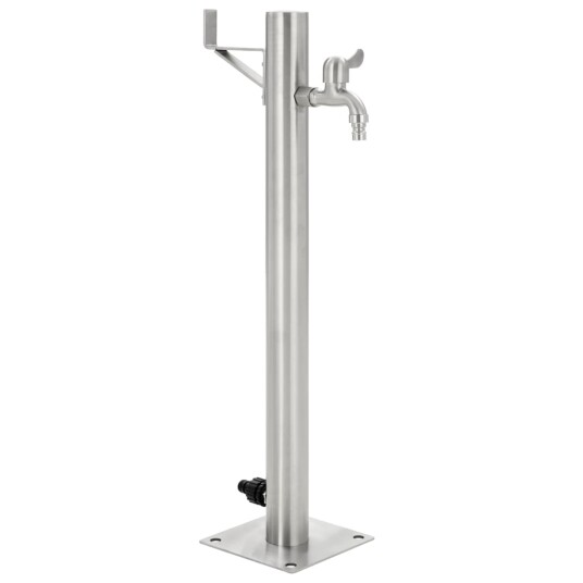 vidaXL Vannsøyle for hage rustfritt stål rund 65 cm