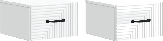  Vegghengt Nattbord 2 pcs Hvit 34,5 x 33 x 20 cm Konstruert tre
