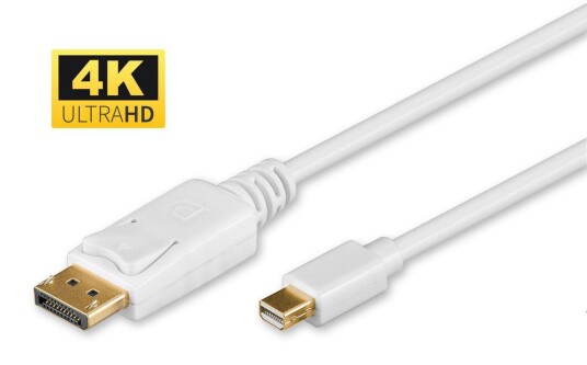 MicroConnect 2m Mini DisplayPort til DisplayPort Kabel Hvit