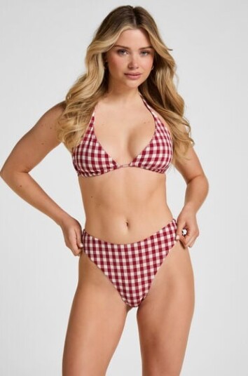 Hunkemöller Highleg Høy Bikinitruse Amalfi Rød