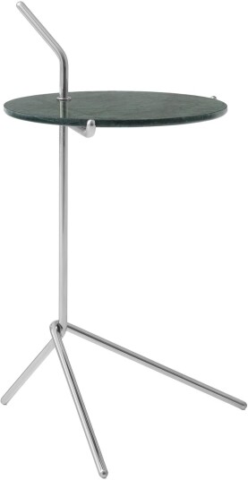 &Tradition &tradition; - Halten Side Table Sh9 Verde Guatemala/stainless Steel Sidebord Sebastian Herkner Sølv Metall/stein