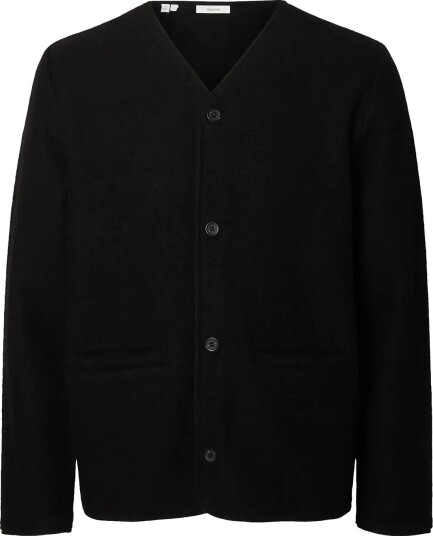 Selected Slmjin Boiled Wool Cardigan Black XL