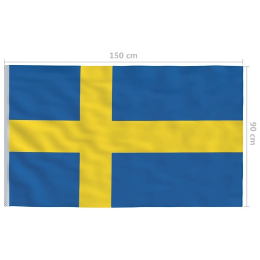vidaXL Svensk flagg 90x150 cm