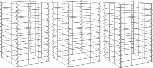 vidaXL Gabion høybed 3 stk 30x30x50 cm jern