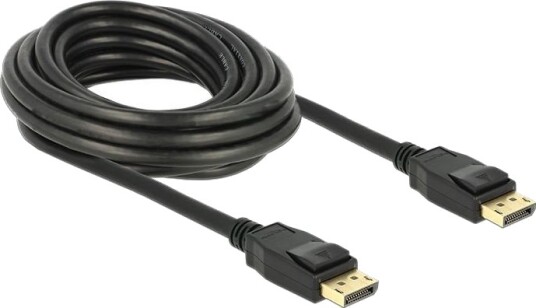 Delock 5 m DisplayPort-kabel med lås - Svart Delock 5 m DisplayPort-kabel med lås - Svart